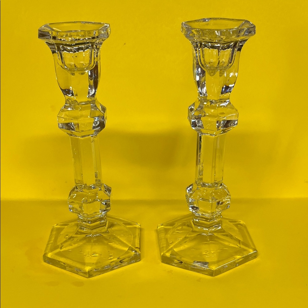Vintage lead crystal candle holders